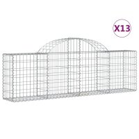 vidaXL Gabionen mit Hochbogen 13 Stk. 200x30x60/80 cm...