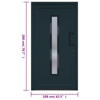 vidaXL Haustür Anthrazit 108x200 cm PVC