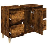 vidaXL Waschbeckenunterschrank R&auml;uchereiche 80x33x60 cm Holzwerkstoff