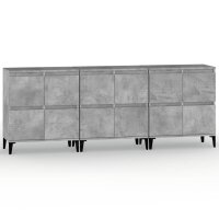 vidaXL Sideboards 3 Stk. Betongrau 60x35x70 cm Holzwerkstoff