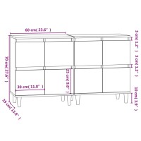 vidaXL Sideboards 2 Stk. Grau Sonoma 60x35x70 cm Holzwerkstoff