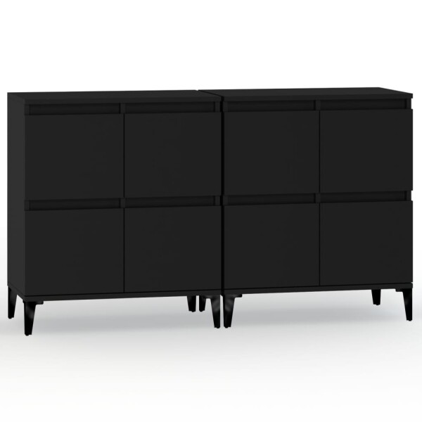 vidaXL Sideboards 2 Stk. Schwarz 60x35x70 cm Holzwerkstoff