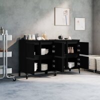 vidaXL Sideboards 2 Stk. Schwarz 60x35x70 cm Holzwerkstoff