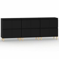 vidaXL Sideboards 3 Stk. Schwarz 60x35x70 cm Holzwerkstoff