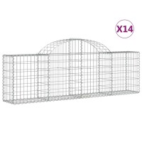 vidaXL Gabionen mit Hochbogen 14 Stk. 200x30x60/80 cm...