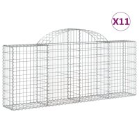 vidaXL Gabionen mit Hochbogen 11 Stk. 200x30x80/100cm...