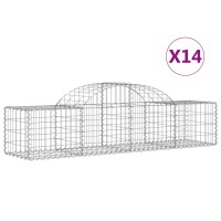 vidaXL Gabionen mit Hochbogen 14 Stk. 200x50x40/60 cm...