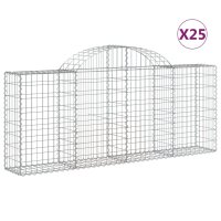 vidaXL Gabionen mit Hochbogen 25 Stk. 200x30x80/100cm...