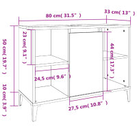 vidaXL Waschbeckenunterschrank Wei&szlig; 80x33x60 cm Holzwerkstoff