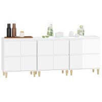 vidaXL Sideboards 3 Stk. Hochglanz-Weiß 60x35x70 cm Holzwerkstoff