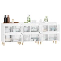 vidaXL Sideboards 3 Stk. Hochglanz-Weiß 60x35x70 cm Holzwerkstoff