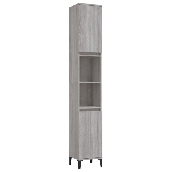 vidaXL Badschrank Grau Sonoma 30x30x190 cm Holzwerkstoff