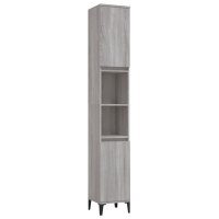 vidaXL Badschrank Grau Sonoma 30x30x190 cm Holzwerkstoff