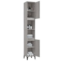 vidaXL Badschrank Grau Sonoma 30x30x190 cm Holzwerkstoff