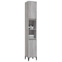 vidaXL Badschrank Grau Sonoma 30x30x190 cm Holzwerkstoff