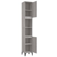 vidaXL Badschrank Grau Sonoma 30x30x190 cm Holzwerkstoff