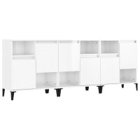 vidaXL Sideboards 3 Stk. Hochglanz-Wei&szlig; 60x35x70 cm Holzwerkstoff