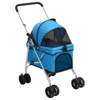 vidaXL Hundewagen Faltbar Blau 76x50x100 cm Oxford-Gewebe