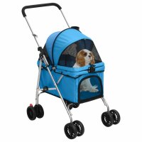 vidaXL Hundewagen Faltbar Blau 76x50x100 cm Oxford-Gewebe