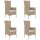 vidaXL 5-tlg. Garten-Essgruppe mit Kissen Beige Poly Rattan