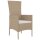 vidaXL 5-tlg. Garten-Essgruppe mit Kissen Beige Poly Rattan