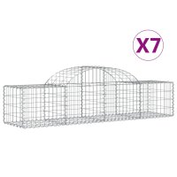 vidaXL Gabionen mit Hochbogen 7 Stk. 200x50x40/60 cm Verzinktes Eisen