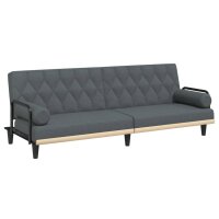 vidaXL Schlafsofa mit Armlehnen Dunkelgrau Stoff