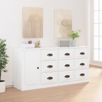 vidaXL Sideboards 3 Stk. Weiß Holzwerkstoff