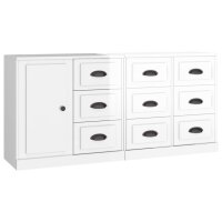 vidaXL Sideboards 3 Stk. Weiß Holzwerkstoff