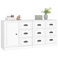 vidaXL Sideboards 3 Stk. Wei&szlig; Holzwerkstoff