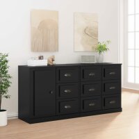 vidaXL Sideboards 3 Stk. Schwarz Holzwerkstoff