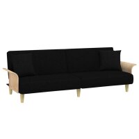 vidaXL Schlafsofa mit Armlehnen Schwarz Stoff