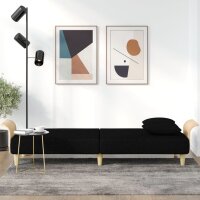 vidaXL Schlafsofa mit Armlehnen Schwarz Stoff