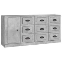 vidaXL Sideboards 3 Stk. Betongrau Holzwerkstoff