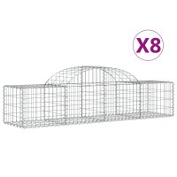 vidaXL Gabionen mit Hochbogen 8 Stk. 200x50x40/60 cm Verzinktes Eisen