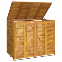 vidaXL M&uuml;lltonnenbox f&uuml;r 2 Tonnen 140x89x117 cm Massivholz Akazie