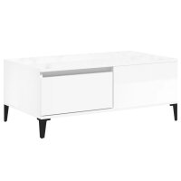 vidaXL Couchtisch Hochglanz-Weiß 90x50x36,5 cm...