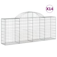 vidaXL Gabionen mit Hochbogen 14 Stk. 200x30x80/100cm...