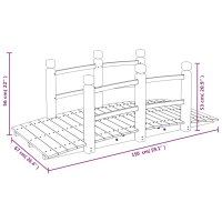 vidaXL Gartenbr&uuml;cke mit Gel&auml;nder 150x67x56 cm Massivholz Fichte