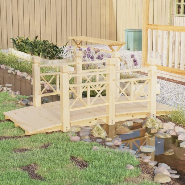 vidaXL Gartenbr&uuml;cke mit Gel&auml;nder 150x67x56 cm Massivholz Fichte