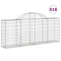 vidaXL Gabionen mit Hochbogen 18 Stk. 200x30x80/100cm...