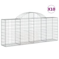 vidaXL Gabionen mit Hochbogen 10 Stk. 200x30x80/100cm...