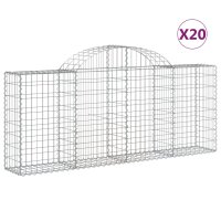 vidaXL Gabionen mit Hochbogen 20 Stk. 200x30x80/100cm...