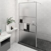 vidaXL Duschwand mit Ablage f&uuml;r Walk-In-Dusche Chrom 115x195 cm ESG