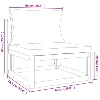 vidaXL 7-tlg. Garten-Lounge-Set mit Hellgrauen Kissen Massivholz