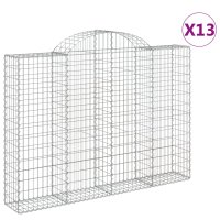vidaXL Gabionen mit Hochbogen 13Stk. 200x30x140/160cm...