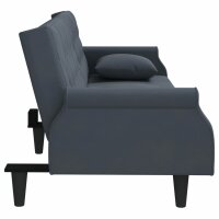 vidaXL Schlafsofa mit Armlehnen Dunkelgrau Samt