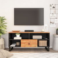 vidaXL TV-Schrank 100x33x46 cm Massivholz Akazie &...