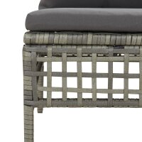 vidaXL 6-tlg. Garten-Lounge-Set mit Kissen Grau Poly Rattan