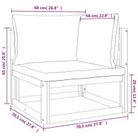 vidaXL 11-tlg. Garten-Lounge-Set mit Gr&uuml;nen Kissen Massivholz